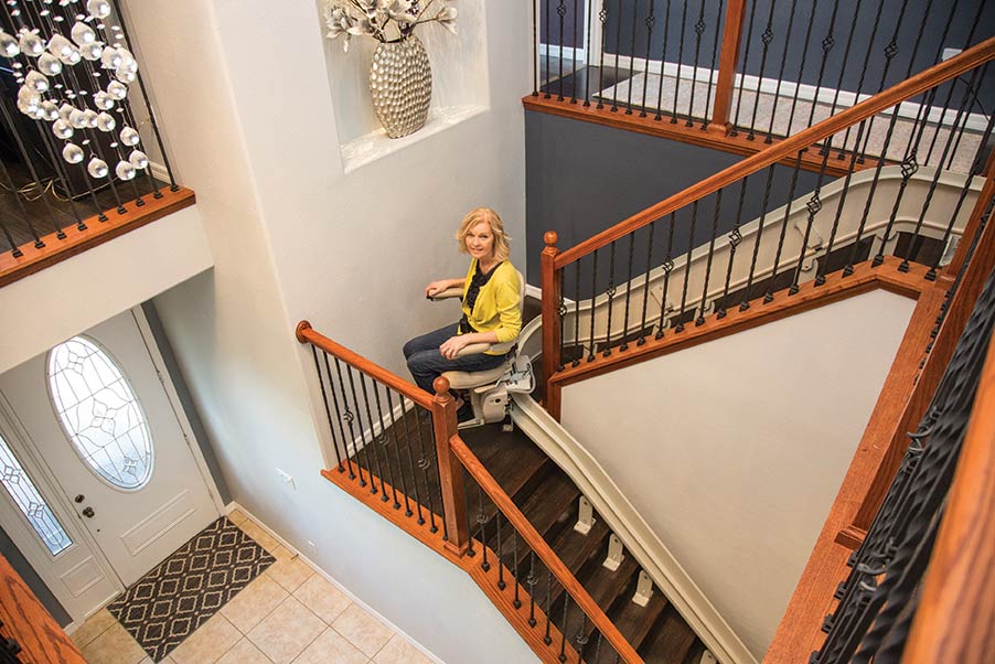 Woman in a stairlift